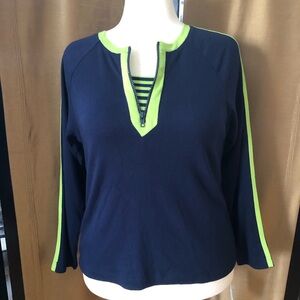 Navy Blue With Lime-Trim Pullover Jersey